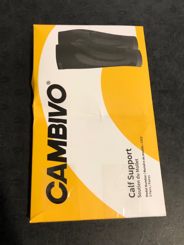 Photo 1 of CAMBIVO 3 Pairs Calf Compression Sleeves for Men & Women – Footless Compression Socks for Shin Splints, Pain Relief, Varicose Veins – Leg Support for Running, Travel, Fitness, Nursing