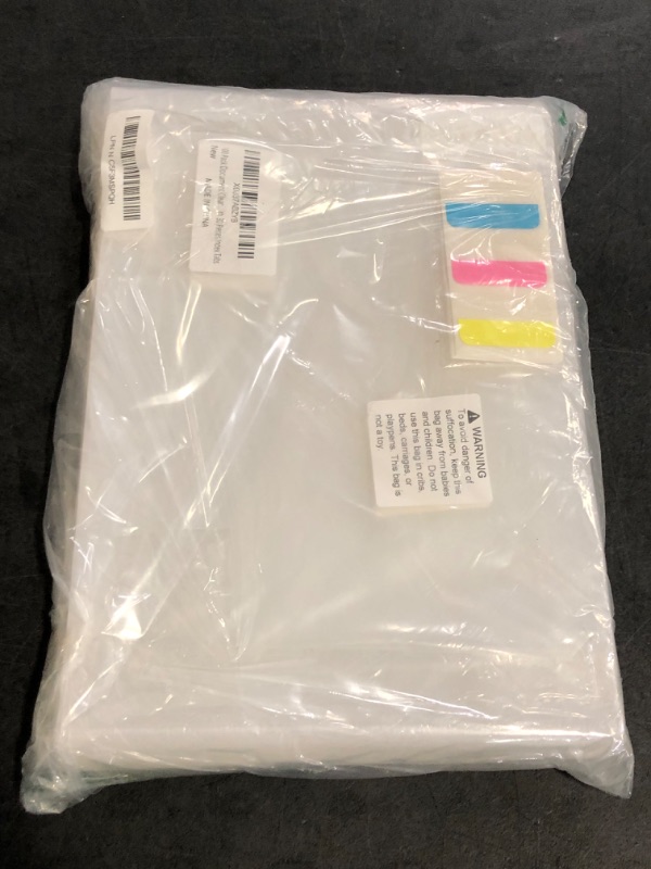 Photo 1 of 100 Pack Document Clear Plastic Folder Copy Safe Project Pocket LType US Letter Size A4 Paper Sleeves Folders in Transparent with 30 Pieces Index Tabs