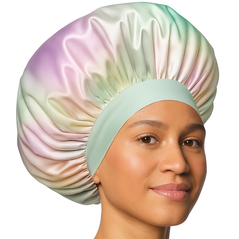 Photo 1 of Kitsch XL Satin Bonnet for Sleeping - Softer Than Silk Hair Bonnet for Women - Secure Fit, Adjustable Night Cap for Curly & Textured Hair - Prevents Breakage, Tangles & Thinning - Aura
