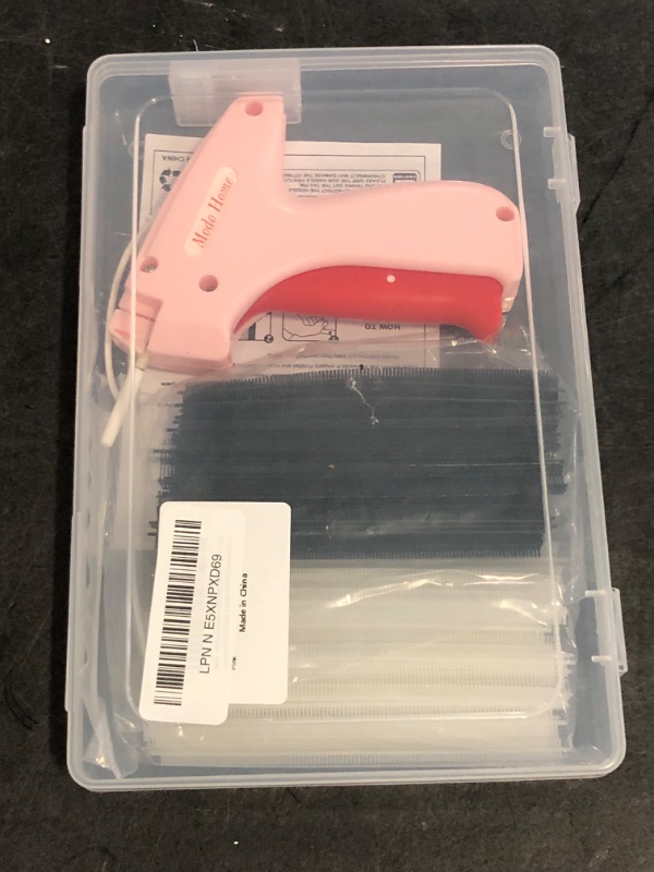 Photo 1 of Micro Tagging Gun for Clothing, Pink Mini Stitch Gun for Clothes, Quick Stitch Sewing Gun Stitchy Quick Clothing Fixer with Storage Box 1000 Black & 1000 White Micro Fasteners 5 Fine Needles