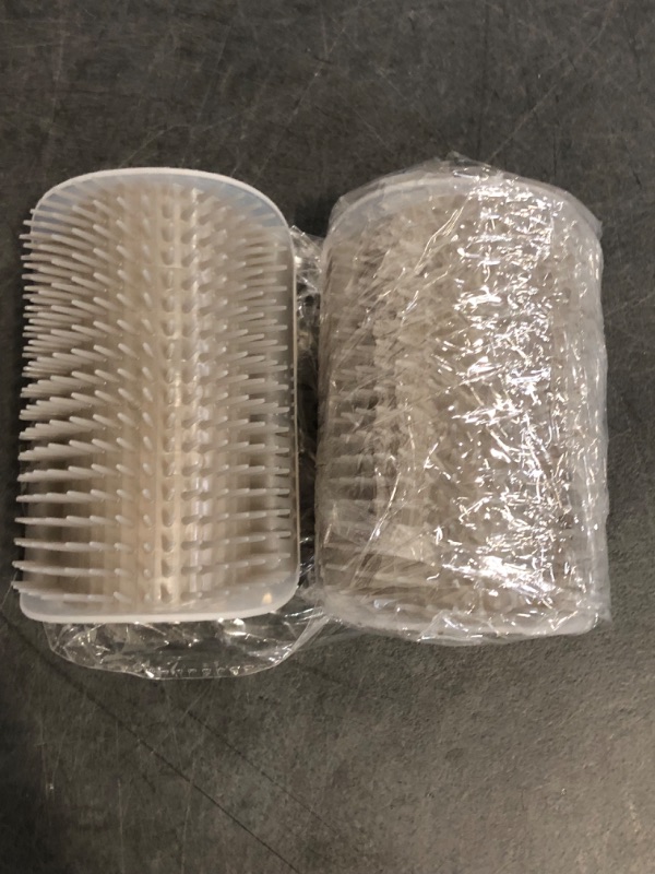 Photo 1 of 2 Pack Softer Self Groomer with Catnip Wall Corner Massage Comb Scratcher Grooming Brush Tool for Long & Short Fur Kitten Cats Dogs