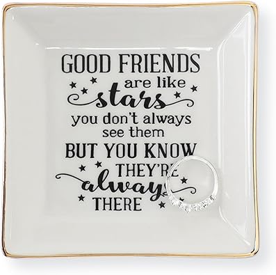 Photo 1 of HOME SMILE Ceramic Ring Dish Jewelry Tray for Mom Sister Friends