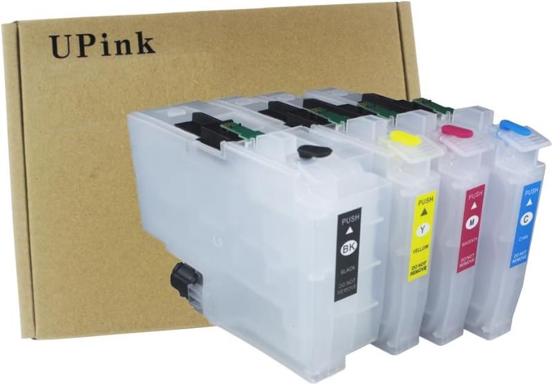 Photo 1 of UPink LC406 LC406XL High Yield Empty Refillable Ink Cartridge Compatible for Brother MFC-J4335DW J4345DW J4535DW J5855DW J5955DW J6555DW J6955DW Printer