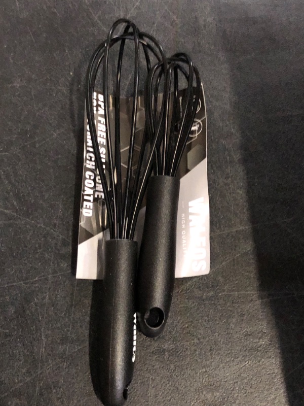 Photo 1 of Missing Large One ** NileHome Upgrade Silicone Whisk Set 8" 10" 12" Kitchen Whisk Kitchen Wisk Wire Whisks for Cooking, Whisking, Blending, Beating, Stirring-Black