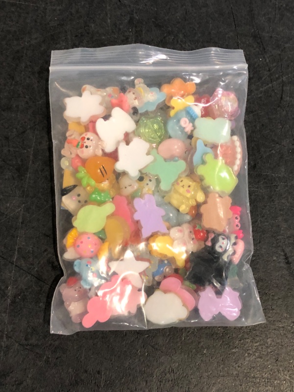 Photo 1 of Cute Cartoon Slime Resin Charms Bulk, Flatback Charms Colorful Embellishments for Craft Art Scrapbooking Decor