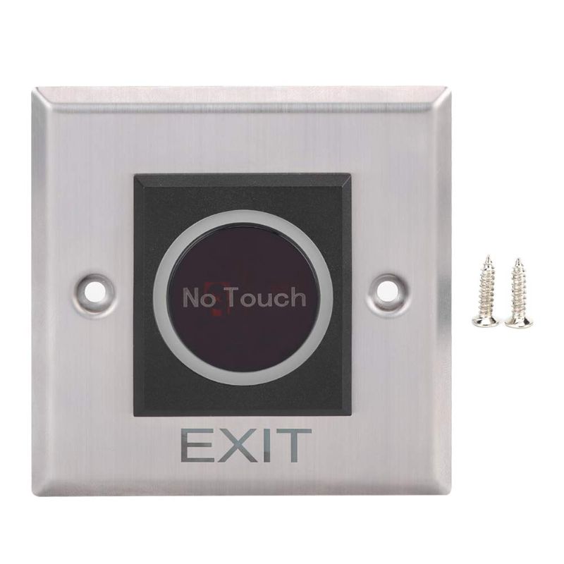 Photo 1 of Infrared Sensor Switch Non Touch Access Control System Stainless Steel Panel Backlit Button DC12V for Commercial Buildings Offices Hotels