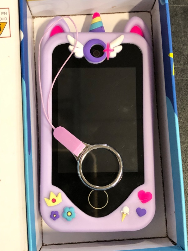 Photo 1 of Kids Smart Phone for Girls Gifts - Toddler Christmas Birthday Gift for Age 3 4 5 6 Year Old, Kids Cell Phone Toy with Touchscreen, Dual Cameras, Learning, Kid Mp3 Player, Games with 32 GB Card