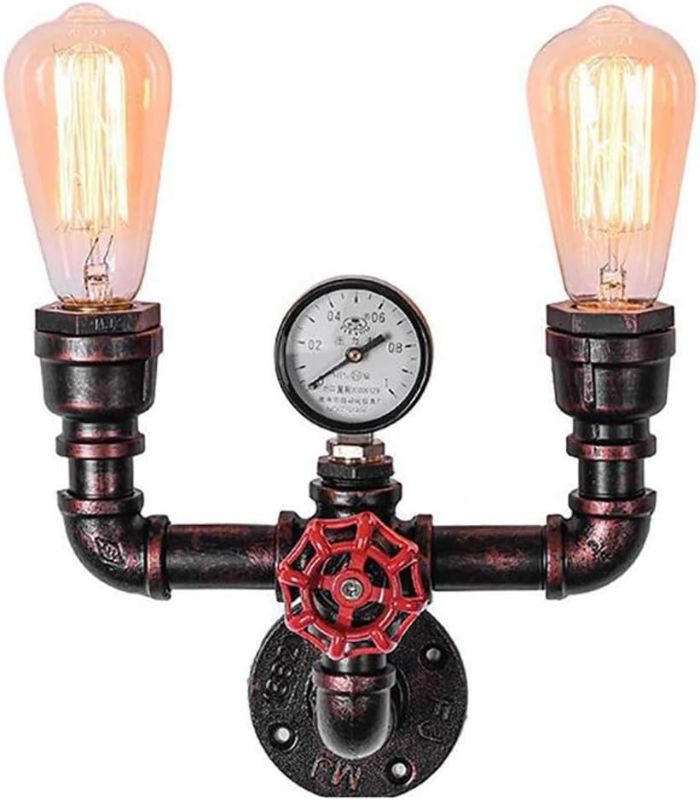 Photo 1 of Water  Wall Sconces Lamp, MQ Steampunk Fixtures 2 Lights Wall Mount E26 Socket Vintage Rustic Wall Light for Bathroom Hallway Basement Copper Color
