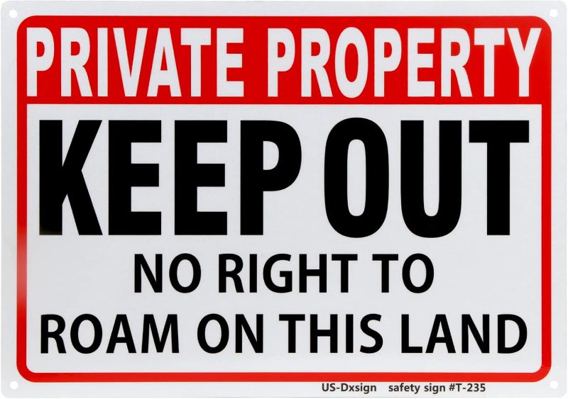 Photo 1 of Keep Out Private Property Sign Aluminum Yellow Reflective Sign UV Protected and Weatherproof 10 x 14 Inch 0.40 Mil Octagon Rust Free