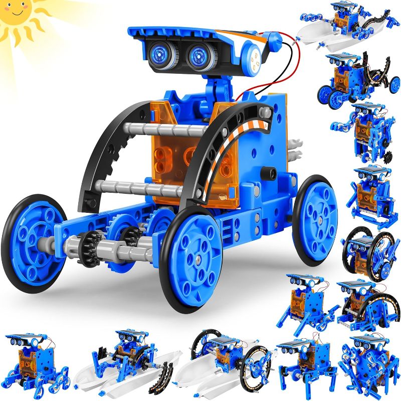 Photo 1 of STEM 13-in-1 Education Solar Power Robots Toys for Boys Age 8-12, Educational Toy Science Kits for Kids, Building Experiment Robotics Set STEM Project Gifts for 8 9 10 11 12 Years Old Boy Girls Teens