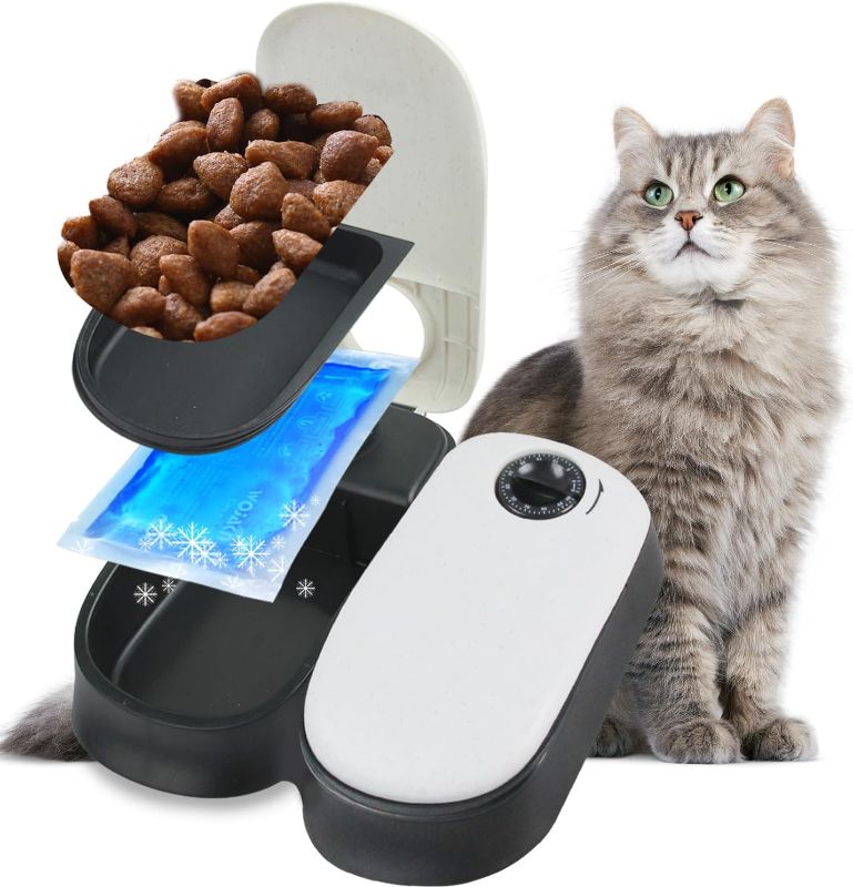 Photo 1 of PAWISE Automatic Pet Feeder for Cats and Dogs,Dog Automatic Feeders with Timer, Automatic Cat Feeders with Ice Pack (2 Meal-1)