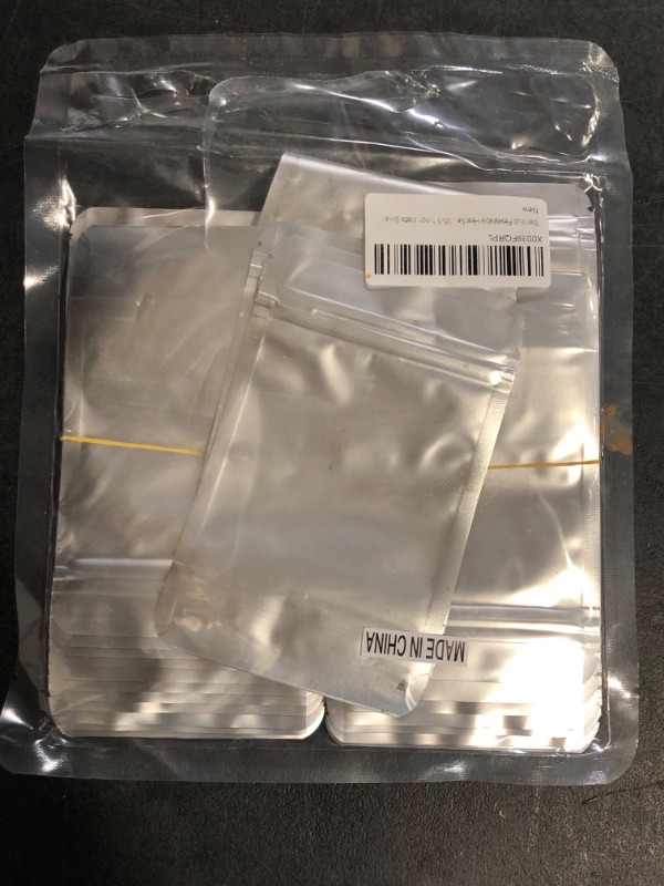 Photo 1 of PABCK Small Stand-Up Resealable Heat Seal Bags 3.55mil Frosted Silver Mylar Foil Sealed Bags 50 Pieces 3.35x5.1 inch for Zip Packaging Lock Food Storage Pouch