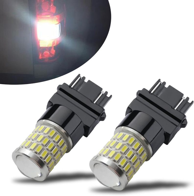 Photo 1 of iBrightstar 3157 LED Bulb White, 4157 3156 LED Reverse Light Bulbs Super Bright for Tail Brake Lights Backup Lights Turn Signal Lights, 2 Pack