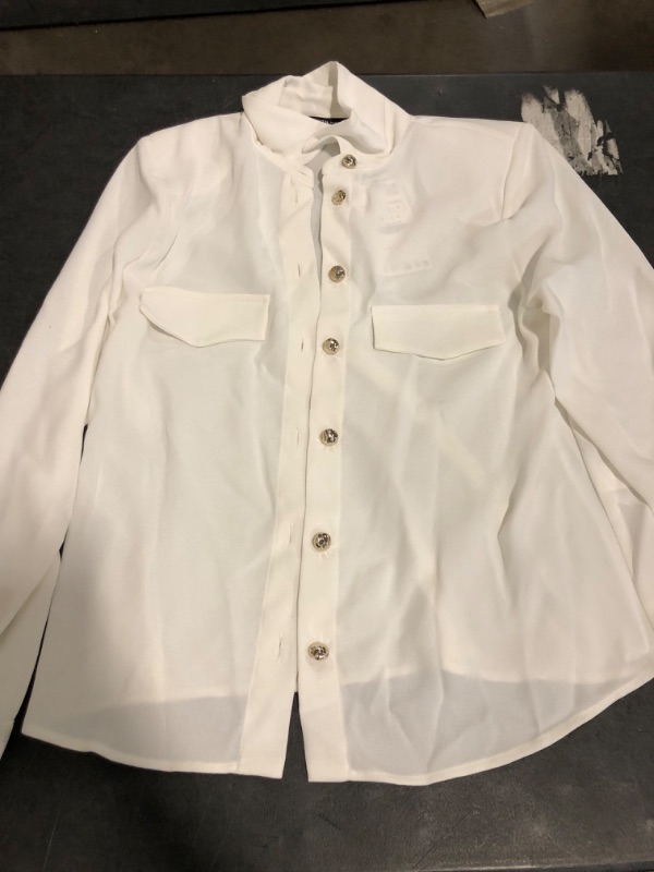 Photo 1 of (S)  ZARA Womens Poplin Shirt With Contrast Buttons