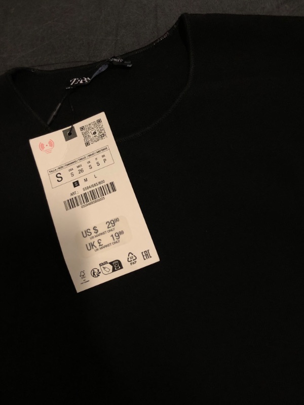 Photo 1 of (S) ZARA Black Womans Dressup Slim Shirt 
