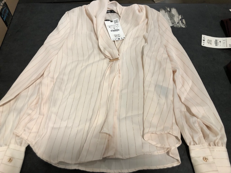 Photo 1 of (M) Zaras Stripped Womans Dress Shirt
