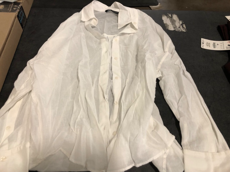 Photo 1 of (S) ZARA Womans Oversized Gauze Shirt 