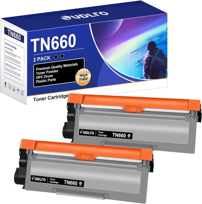 Photo 1 of TN660 TN-660 Toner Cartridge Replacement Compatible for Brother TN660 TN-660 TN630 TN-630 Use for HL-L2300D HL-L2380DW HL-L2320D DCP-L2540DW HL-L2340DW HL-L2360DW HL-L2305W (2 Black)
