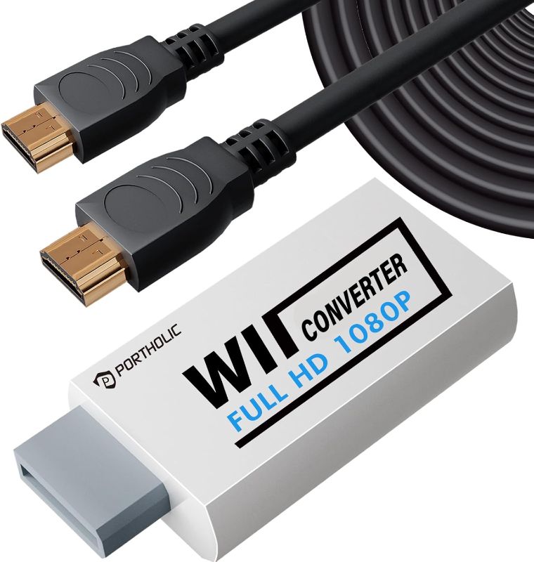 Photo 1 of Wii to HDMI Converter 1080P with 5FT/1.5M High Speed HDMI Cable Wii2 HDMI Adapter Video&Audio with 3.5mm Jack Audio, Support All Wii Display 720P Compatible with HD Device(Plug and Play)
