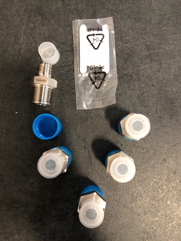 Photo 1 of TAISHER 5PCS Forging of 304 Stainless Steel JIC Flare Tube Fittings, 1/2" JIC Male x 1/2" NPT Male, Half Union