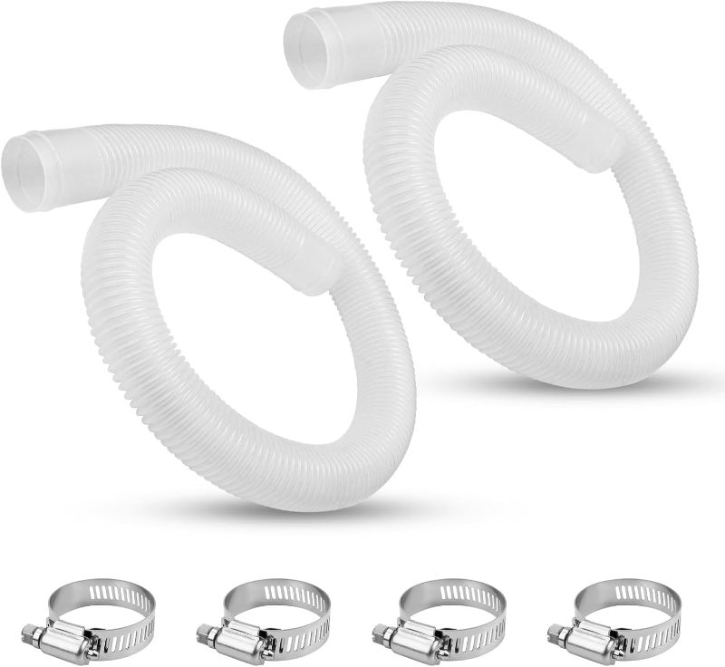 Photo 1 of 1.5 Inch x 3 ft Pool Skimmer Hose for Intex Above Ground Pool Skimmer Pump Replacement #10531 25016, 1-1/2 Inch Surface Skimmer Transfer Hose - 2 PCS