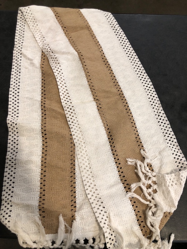 Photo 1 of Elegant Cotton-Linen Table Runner Tassel Decor for Home Decor Wedding Birthday