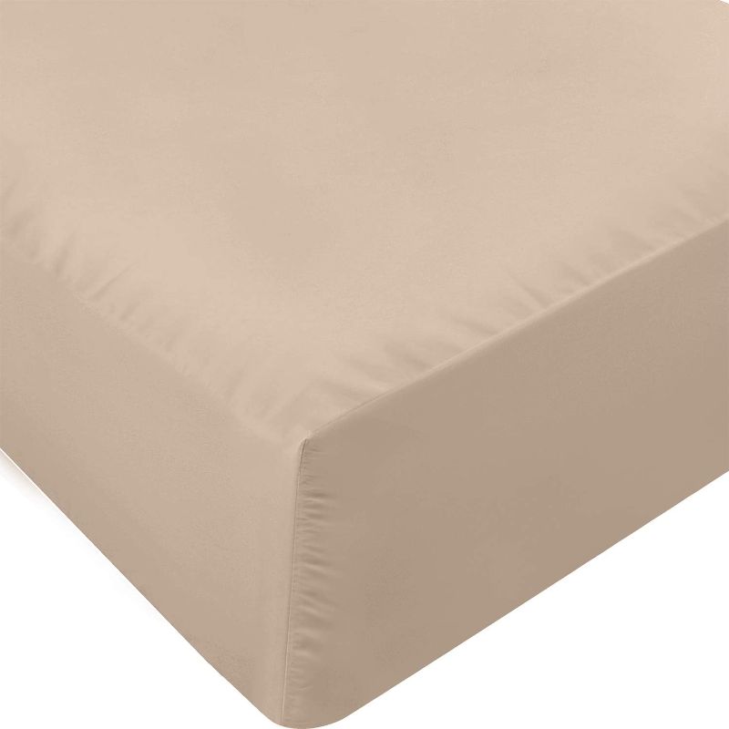 Photo 1 of Utopia Bedding Queen Fitted Sheet - Bottom Sheet - Deep Pocket - Soft Microfiber - Shrinkage and Fade Resistant - Easy Care -1 Fitted Sheet Only (Beige)