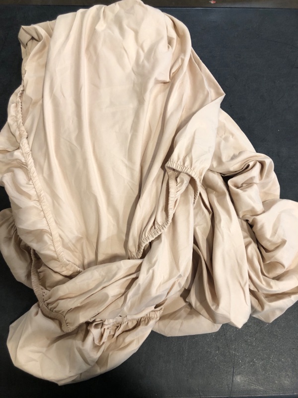 Photo 1 of Utopia Bedding Queen Fitted Sheet - Bottom Sheet - Deep Pocket - Soft Microfiber - Shrinkage and Fade Resistant - Easy Care -1 Fitted Sheet Only (Beige)