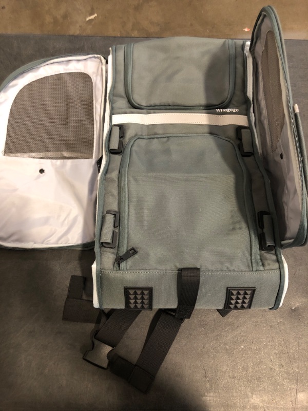 Photo 1 of Expandable Pet Carrier, Airline-Approved Foldable and Detachable Backpack, Fits 13lbs Cat&11lbs Small Puppy Dog, for Car Travel,Camping and Emergency Transportation and Shelter (Grey)
