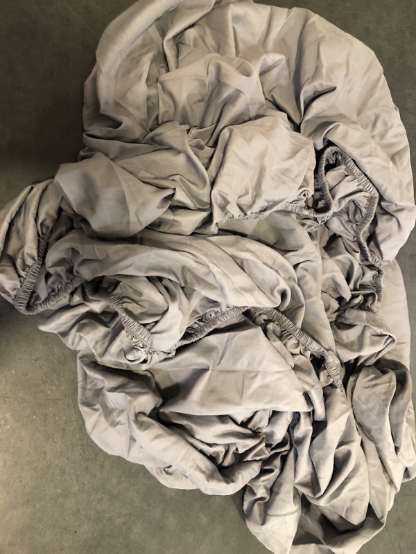 Photo 1 of Full - Amazon Basics Lightweight Super Soft, Wrinkle-Free Luxury Microfiber 4 Piece Bed Sheet Set with 14-Inch Deep Pockets, Full, Dark Gray, Solid