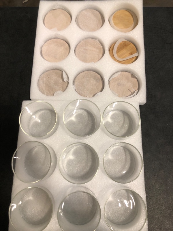 Photo 1 of 9 Pack 16 oz Candle Jars bulk Glass Clear Candle Jars with Bamboo Lids Empty Candle Containers with Lids and Sticky Labels for Making Candles Supplies, Dishwasher Safe