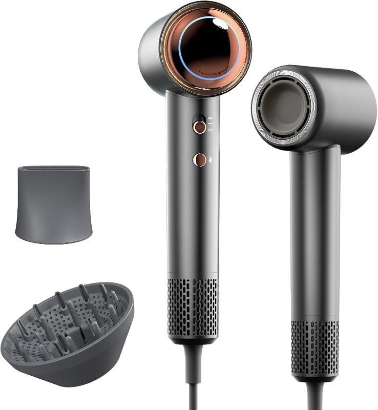 Photo 1 of Tideway Hair Dryer Professional High Speed 110000 RPM , Rapid Drying Plasma Tech for Scalp Health, Lightweight Low Noise, Smart Temp Control,4 Temps Travel with Magnetic Nozzle&Diffuser-H11