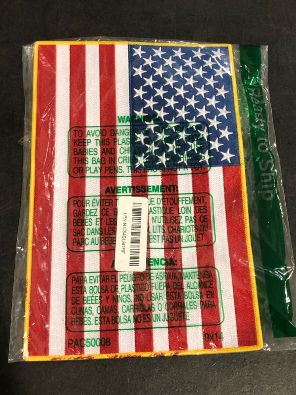 Photo 1 of PatchClub American Flag Patch Premium Embroidered, 3.5in - Gold Border - US Flag Patch, United States of America Military Uniform Iron On/Sew On