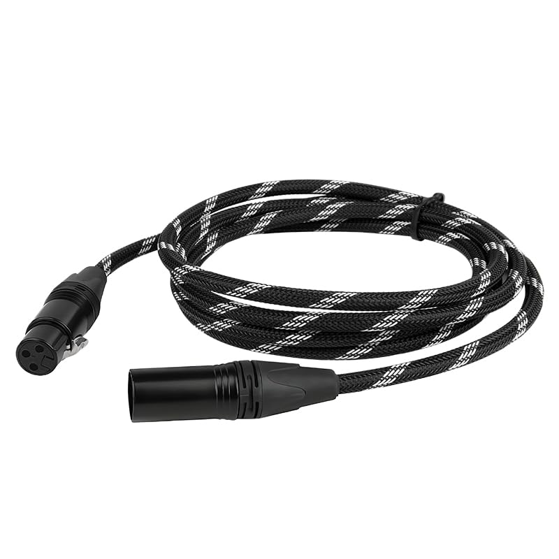 Photo 1 of XLR Microphone Cables 6FT Nylon Braided, Oxygen-Free Copper 3 Pin XLR Male to Female Microphone Cable, Balanced Cable for Mixers, Loudspeaker Systems, Radio Station (1)
