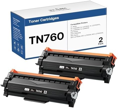 Photo 1 of One Semi Used One Sealed ** TN760 Toner Cartridges Replacement for Brother Toner TN-730/TN-760 Compatible HL-L2350DW MFC-L2710DW MFC-L2750DW HL-L2395DW HL-L2370DW DCP-L2550DW HL-L2390DW (Black, 2 Pack)