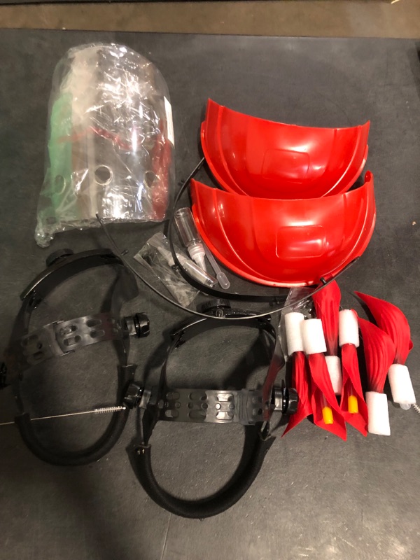 Photo 1 of 2 Hummingbird Feeder Helmet | Hands-Free Outdoor Bird Feeder | 3 Feeding Ports | Adjustable Headband | Lightweight & Durable PVC, Red