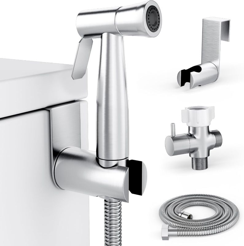 Photo 1 of Purrfectzone Bidet Sprayer for Toilet, Handheld Sprayer Kit, Cloth Diaper Sprayer Set - Easy to Install - Stainless Steel
