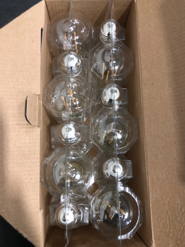 Photo 1 of TJOY 12 Pack Vintage 8W ST58 LED Edison Light Bulbs, Dimmable, 60W Equivalent, 800Lumens, 2700K Warm White, E26 Base LED Filament Bulb, CRI80+, Antique Glass Style for Home, Bedroom, Office, Farmhouse