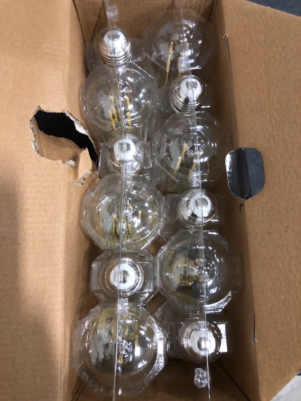 Photo 1 of TJOY 12 Pack Vintage 8W ST58 LED Edison Light Bulbs, Dimmable, 60W Equivalent, 800Lumens, 2700K Warm White, E26 Base LED Filament Bulb, CRI80+, Antique Glass Style for Home, Bedroom, Office, Farmhouse