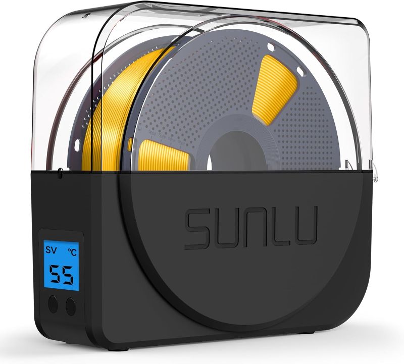 Photo 1 of SUNLU Filament Dryer Box for 3D Printer Filament, S1 Plus Filament Dehydrator with Fan Design, Filament Storage can Keep 1.75 2.85 3.00mm PLA PETG ABS Filament Dry During 3D Printing (Black)