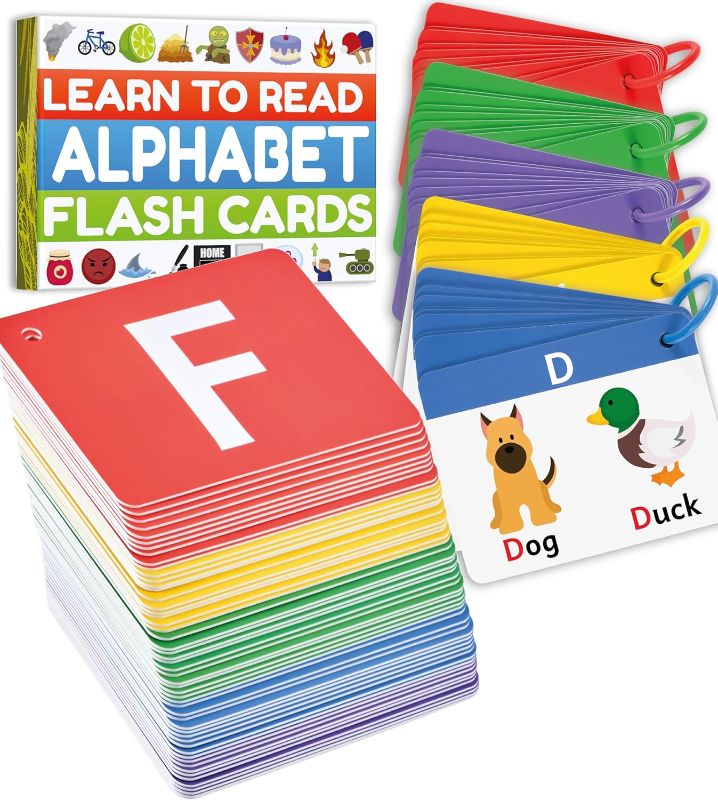 Photo 1 of Alphabet Flash Cards - Thick ABC Flash Cards for Kids Ages 3-6 - Lowercase & Uppercase Letter Recognition Learning Game