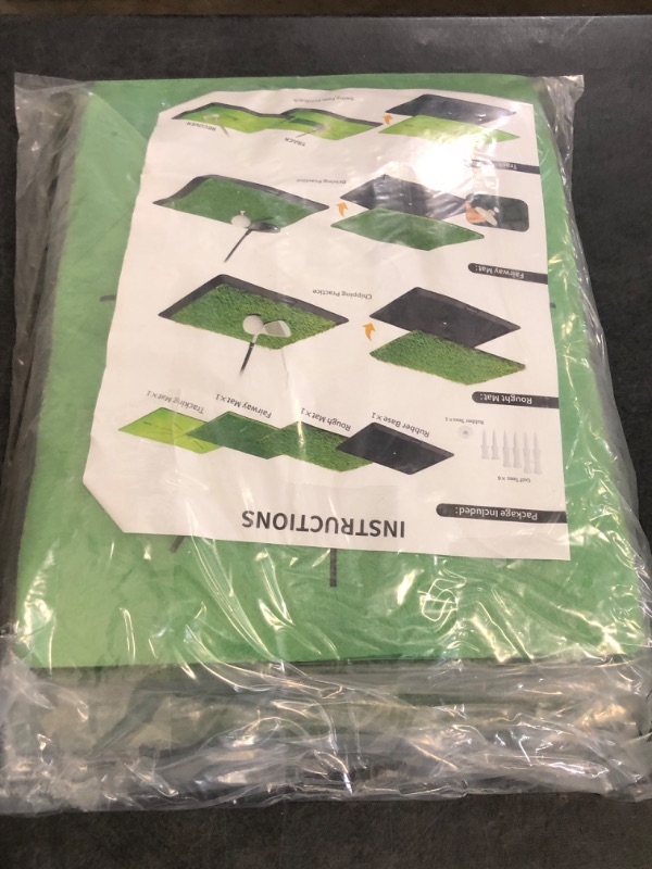 Photo 1 of 3-in-1 Golf Practice Mat 12"x16" with Heavy Duty Rubber Base - All Weather Indoor/Outdoor Training Mat for Driving, Chipping & Swing Drills - Ideal Golf Gift for Men, Dad, Husband.