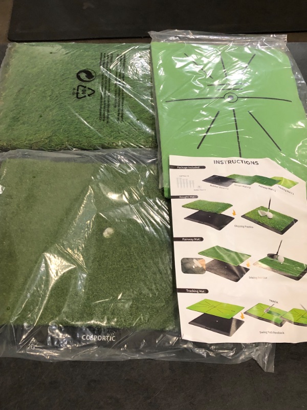 Photo 1 of 3-in-1 Golf Practice Mat 12"x16" with Heavy Duty Rubber Base - All Weather Indoor/Outdoor Training Mat for Driving, Chipping & Swing Drills - Ideal Golf Gift for Men, Dad, Husband.
