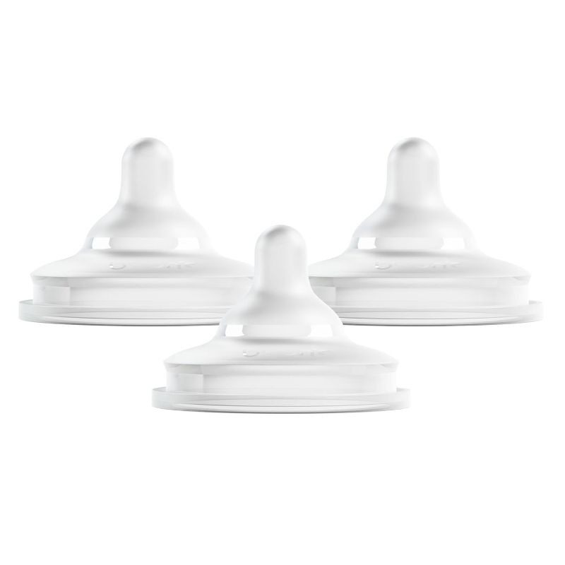 Photo 1 of Boon Nursh Curve Silicone Baby Bottle Nipples - Platinum Food-Safe Silicone Bottle Nipples – Medium Flow Nipples for Baby Bottles - Baby Bottle-Feeding Supplies - 3 Count