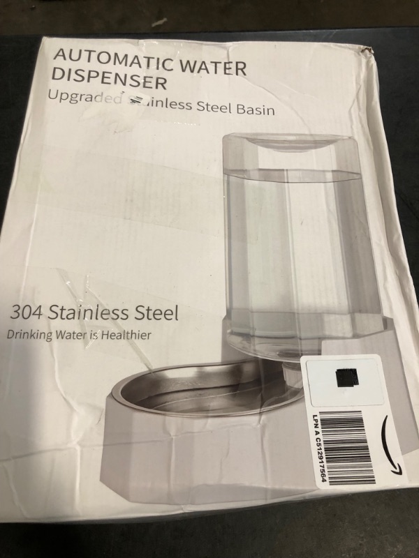 Photo 1 of Sfozstra Large Dog Water Dispenser: 9L Automatic Black Water Feeder with Stainless Steel Bowl - Without Filter - Gravity Design for Multiple Pets Indoor/Outdoor