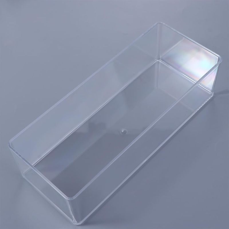 Photo 1 of Makeup Layered Box, Transparent Acrylic Desktop Drawer Grid Box Divider Box for Cosmetic Lipstick Small Item(Single Grid)