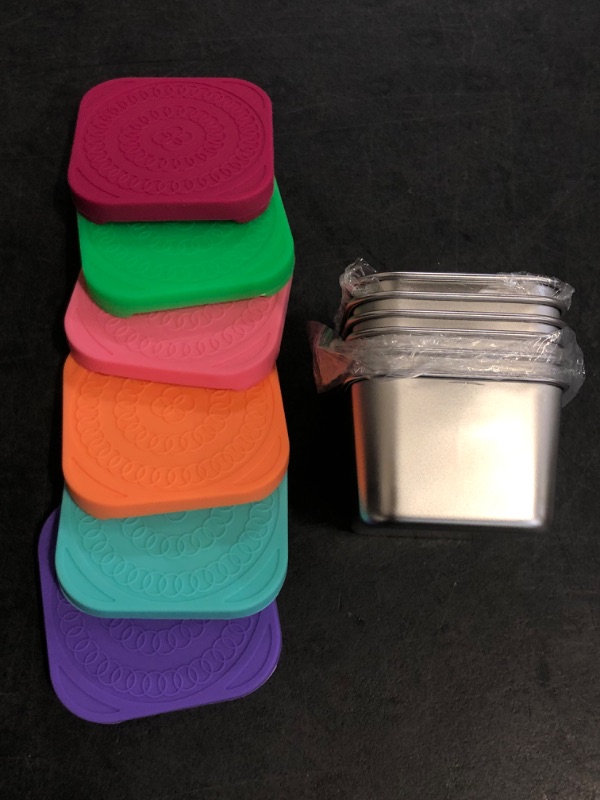 Photo 1 of 6Pack 6oz Stainless Steel Snack Containers for Kids, Easy Open Leak Proof Metal Toddler Snack Containers with Silicone Lids, Stackable Metal Toddler Lunch Box for Daycare, School and Travel
