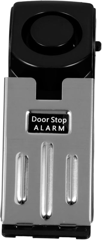 Photo 1 of Door Stop Alarm Doorstop Alarm Door Stopper Alarm Home Security Alarm Ultrahigh Loudness Alarm Gap Alarm Door Stopper Wedge Office Security Alarm Door Wedge Metal Door Stop Black