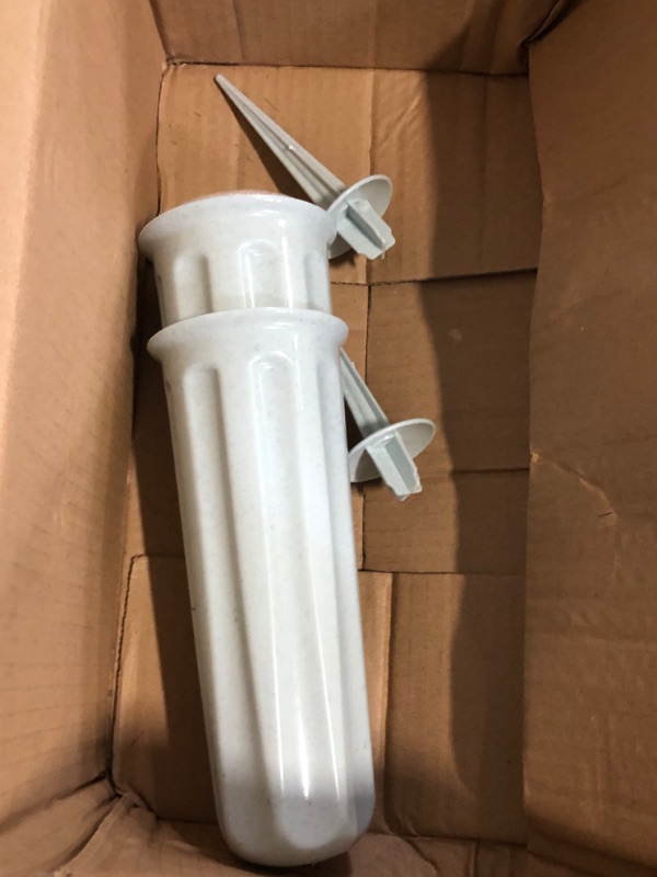 Photo 1 of XONOR Artificial Cemetery Flowers with Vase, Set of 2 Artificial Rose Lily Bouquet Graveyard Memorial Flowers for Cemetery Headstones Decoration