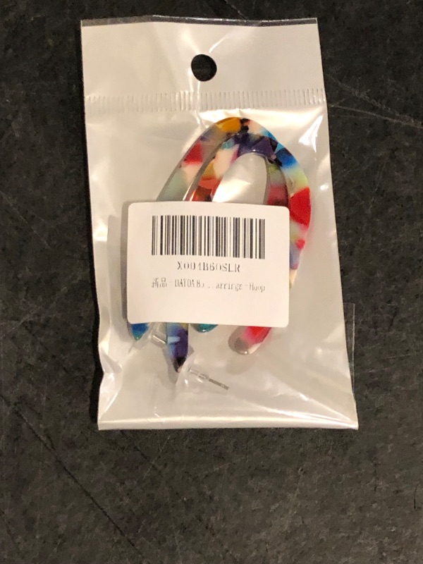 Photo 1 of Boho Colorful Acrylic Earrings for Women Multicolor Resin Geometry Earrings Statement Dangles Drop Earrings